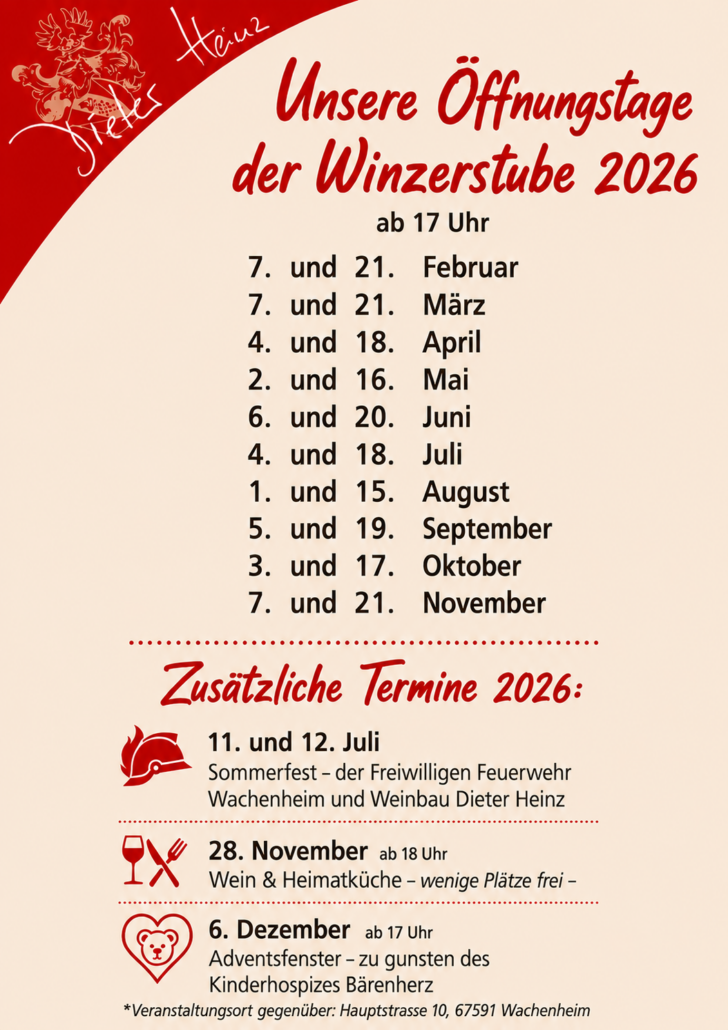 Öffnungstage 2026